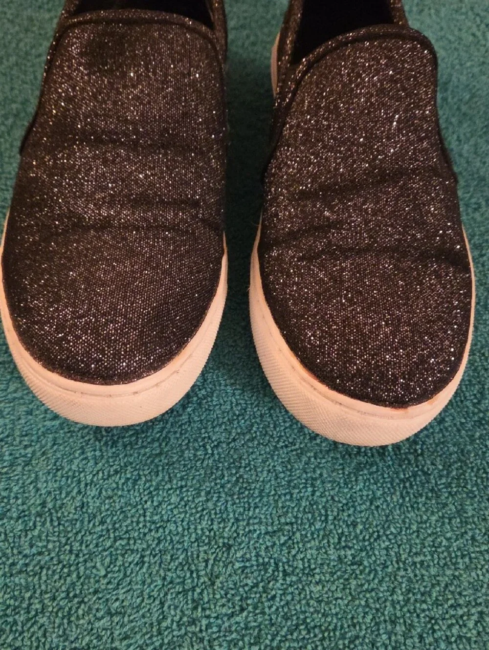 Brash Women's Black Glitter Slip-On Sneakers